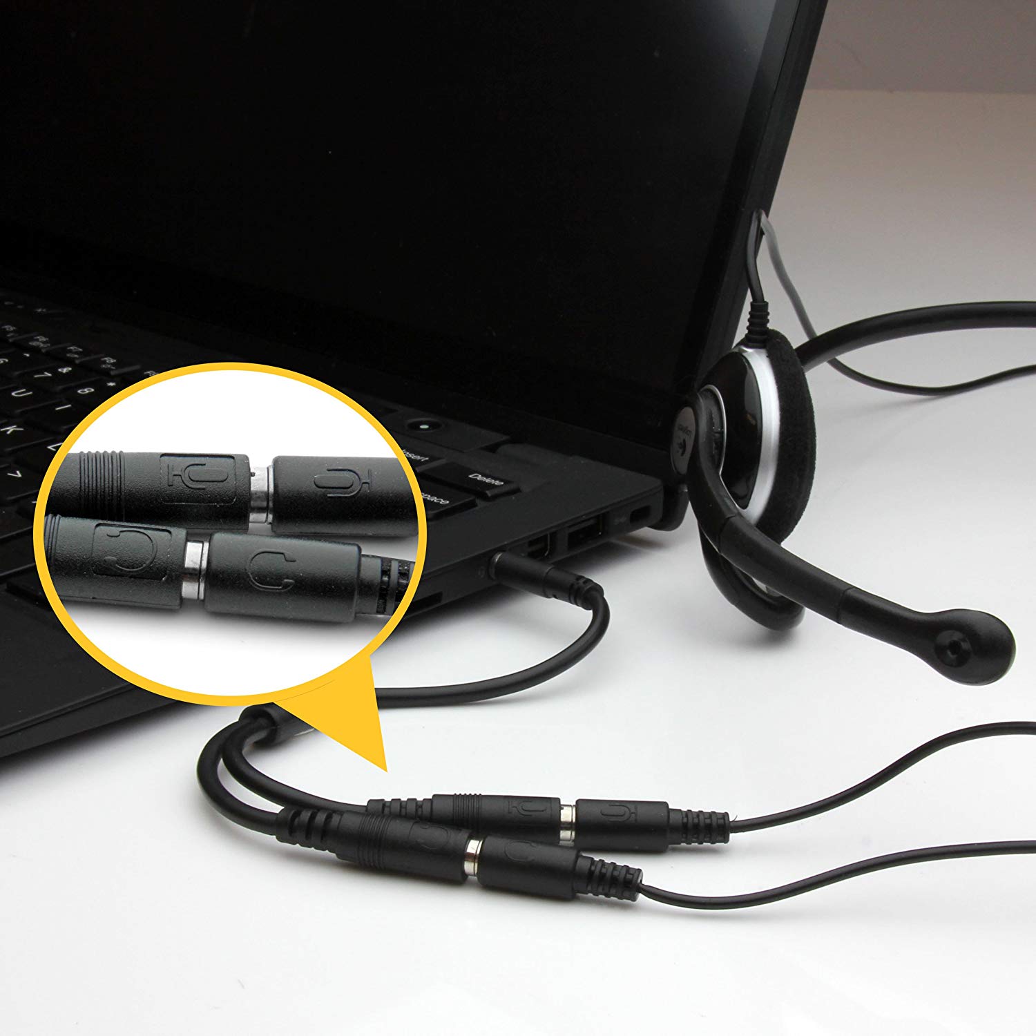 Microphone and Headphone Audio Jack Splitter Advantage Software